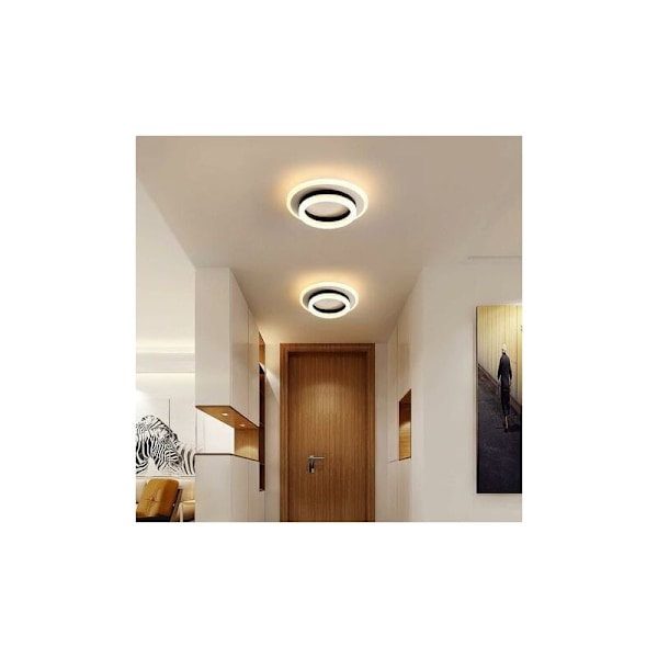 Moderne LED Loftlampe 20W med Fjernbetjening, Dæmpbar Rund Nikkel Loftlampe til Soveværelse, Køkken, Gang, Natlystilstand, 3000K