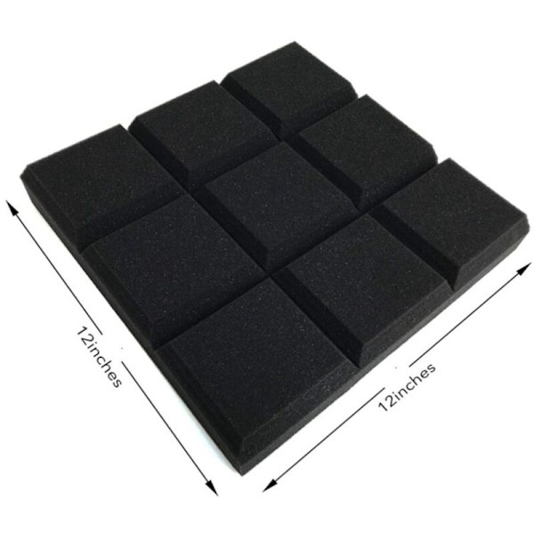 12-pack 30 x 5 cm Akustiska Skumpaneler, Fasade Klinker 9 Block, Akustisk Ljudisolering Kilformad Isolering
