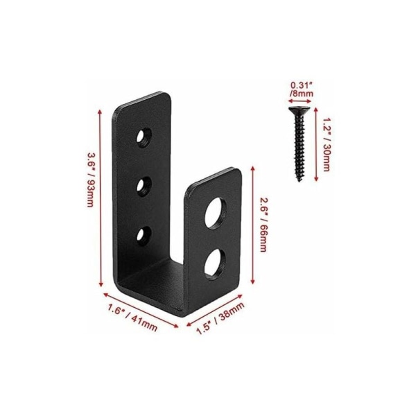 2 stk. Heavy Duty Ståldørbeslag til 2x4 Dør, U-formet Sikkerhedsstang, Sunny