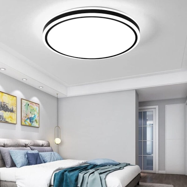 Moderne LED-taklampe, Rund taklampe 18W 1260LM, LED-taklampe for soverom, stue, gang, kjøkken, rund, φ30CM