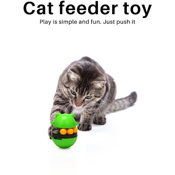 Husdjur Hund Katt Tumbler Läcka Mat Leksak Rolig Katt Post Feeder Leksak Hund Katt Feeder Feeder Husdjur Träning Leksak Grön