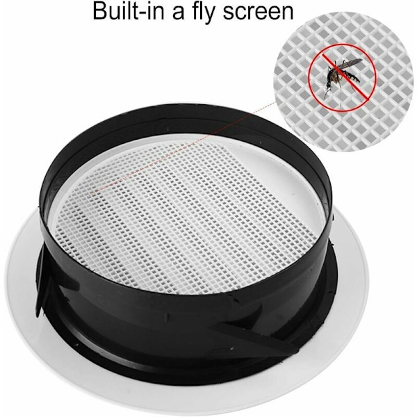 75mm Ventilationsrist med Beskyttelsesgitter - ABS (ø75mm)