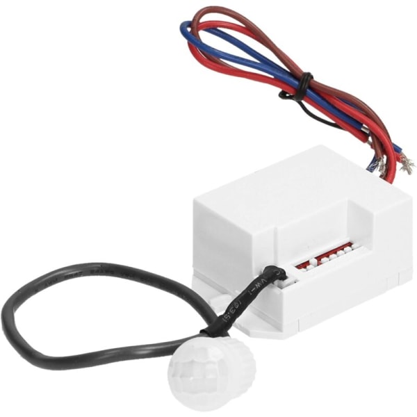 Mini bevegelsesdetektor 140 graders LED-kompatibel AC 110V-240V med skumringssensor og timer