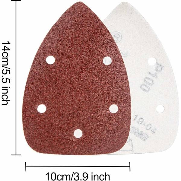 Slippapper för slipning, 80-pack Slipdynor för mus med 5 hål Slippapper 40/60/80/100/120/180/240/320/400/800 Korn för slipning och polering