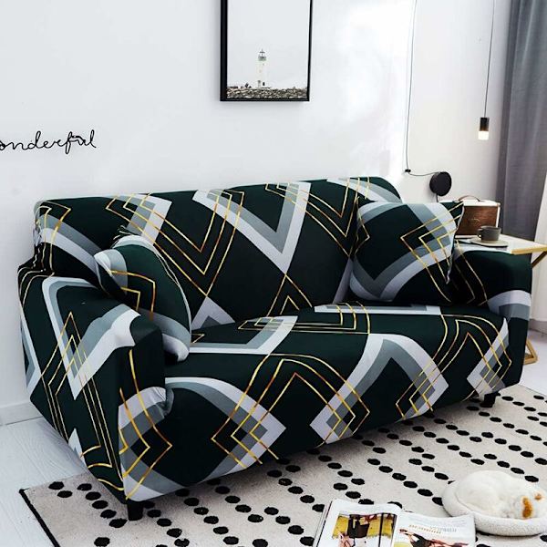 1 stk. Trykt Stræk Sofa Betræk Elastisk Polyester Spandex Sofa Betræk, Universal Pasform Sofa Slipcover til Sofa Møbelbeskytter (1 Sæders, D
