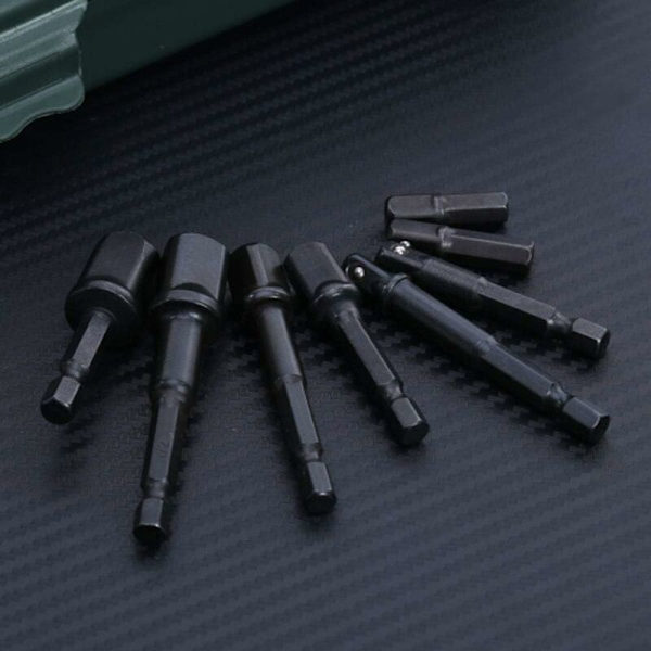 Socket Adapter Converter Set 8 Piece Hex Shank Drill Bit Nut Wrench Socket Extension Adapter Bit Set 4 Pack Reducer Adapters for Ratchet/Socket Wren