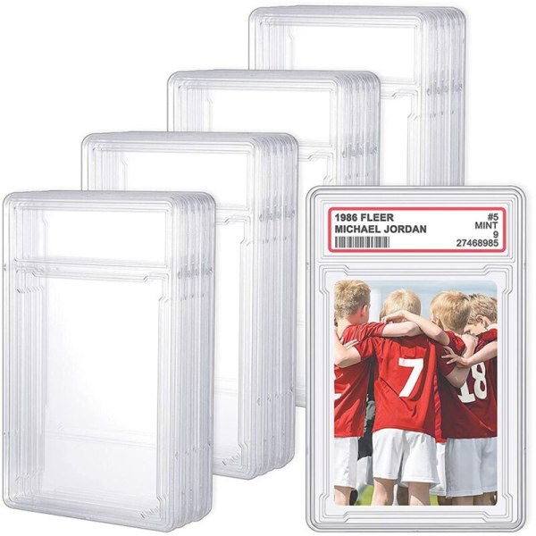 Trading Card Protective Case Clear Acrylic Baseball Card Holder with Label Position Hard Sleeves (24 Pieces)