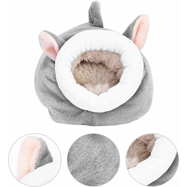 Hamster Liten Bomullsbo, Vintersovande Bo, Bomull Varm Vinter Kaninbo Bomull Sovande Bo för Smådjur Mini Igelkott, Grå