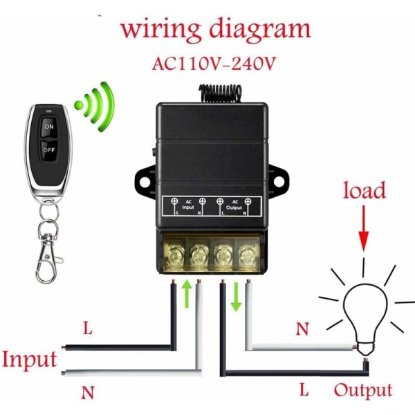 Trådløs fjernbetjening, AC 110V / 220V / 230V / 240V RF fjernbetjeningsswitche til pumpe sikkerhedssystemer dør gardin barrierer, etc. med 328ft Lon