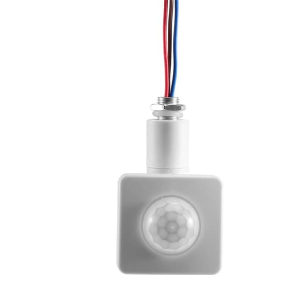 220V Mini Human Body Infrared Sensor Infrared Body Sensor Switch LED Flood Light PIR Motion Sensor Justerbar Vit