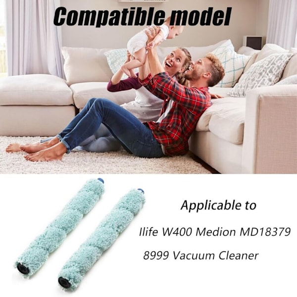 2 kpl Päärullaharjat iLife W400 Medion MD 18379/18999 ILIFE W450 Imurin