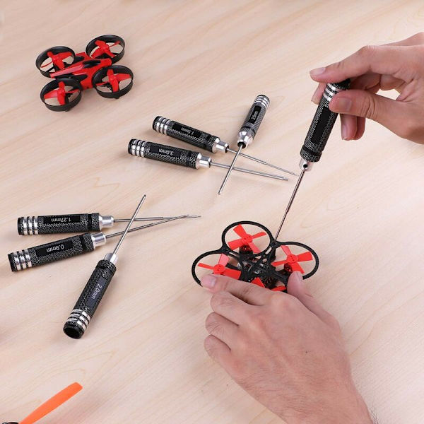 7 stk. sekskantskrutrekker - RC-skrutrekkerverktøysett (0,9 mm 1,27 mm 1,3 mm 1,5 mm 2,0 mm 2,5 mm 3,0 mm) for RC-modellhelikopter