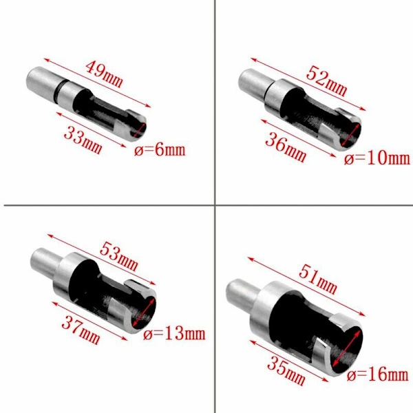 Trummor i trä 8 st HSS Träborr Träpluggfräs Träbearbetningsverktyg Pluggfräs Träpluggfräsborr 6mm/10mm/13mm/16mm Liten träfräsning