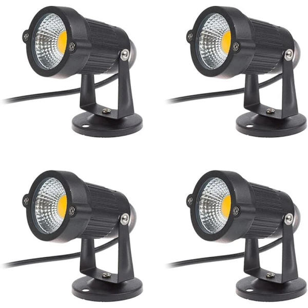 4 kpl COB LED-pistevalaisimia 5W 220V säädettävät puutarhavalaisimet ulkovalaistus puutarha terassi (lämmin valkoinen)