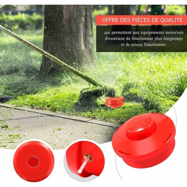 3X Universal nylon wire brush cutter hoved (3X Rød)