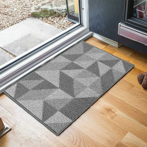 Liukumaton Sisäovi Matto 60x90 cm Pehmeä Ovi Matto Konepesu Absorbentti ja Kestävä Harmaa Ulko-ovi Matto Sisäänkäynnille, Portaille, Käytävään, Pihalle - Gra