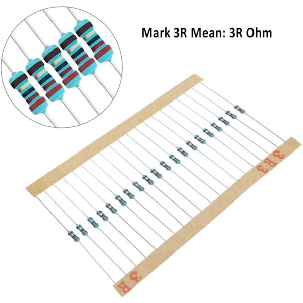 2600 stk Modstandskit 130 Værdier, 1% Assorterede Modstande Metalfilm Modstandssortiment med 1 Ohm-3M Ohm 1/4W med Opbevaringsboks til Projekter og Eksperimenter