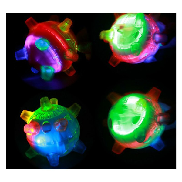 1 st LED-blixtmusikdansande studsboll, elektrisk hoppande vibrerande boll lämplig för hundar katter