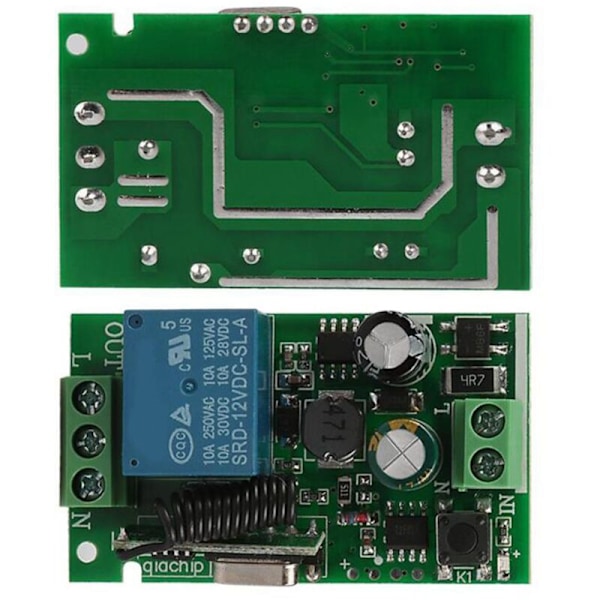 2x Universal 433MHz AC 220V 1-Knap Fjernbetjening til 433 MHz RF Enkelt Sender Uden Fjernbetjening
