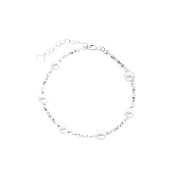 Knust sølvperlearmbånd S999 sterling sølv perlearmbånd kvinders perlesmykker alsidige perlearmbåndssmykker