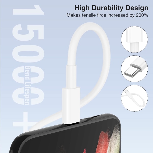 USB datakabel, snabbladdningskabel, kompatibel med iPhone 13/14 1.5 m
