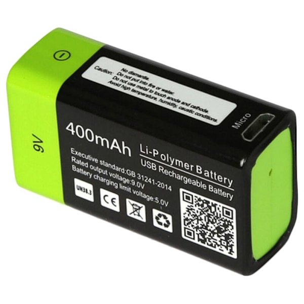 Znter 9V 400Mah Ultra-Effektiv Genopladelig Lithium Polymer Batteri Usb til Rc Kamera Drone Tilbehør