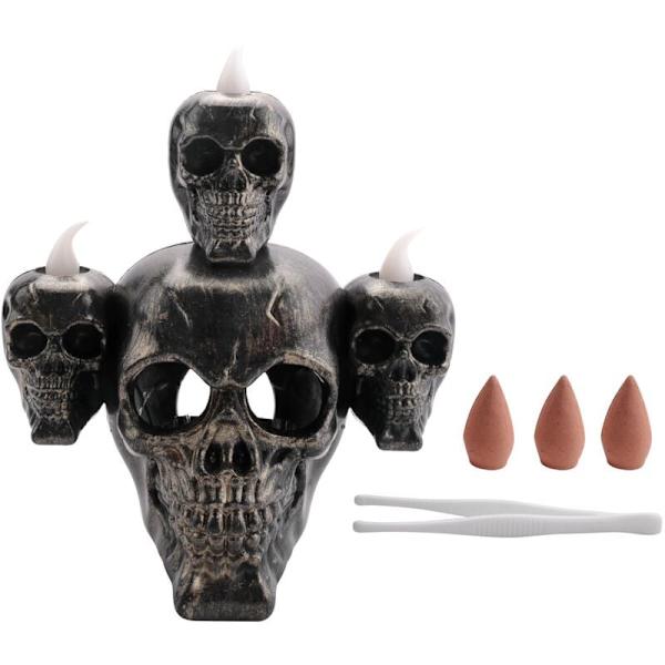 Horror Skull Head Light Pumpkin Lamp Elektronisk Stearinlys Spøgelser Dekorationer Hjem Indretning