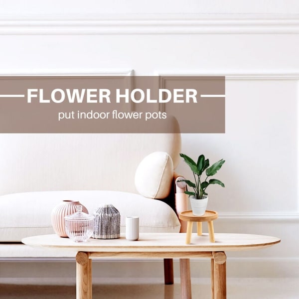 Træ Plante Stativ Base Holder Pot Høj Skammel Balkon Sukkulent Rund Blomster Hylde til Indendørs Udendørs