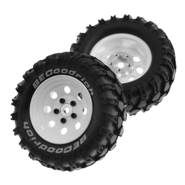 4 st 1,9 tum metallfälg gummidäck för 1/10 RC Crawler TRX4 SCX10 D90 4103 90046 FR4 FMS NT4-Vit