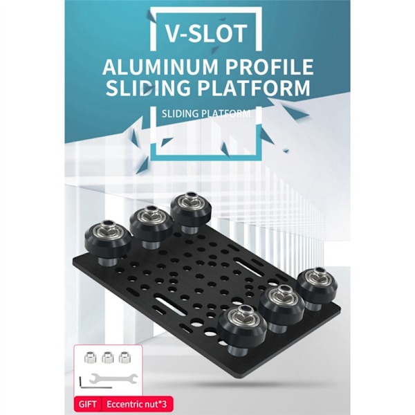 2 kpl 20-80 mm V-ura-porttilevyä V-ura-kiinteällä V-pyörä POM-sarjalla profiileille CNC-koneen osille 3D-tulostimen osille