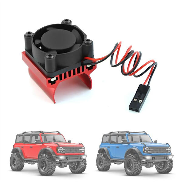 TRX4M 180 moottorin jäähdytystuuletin lämmönsiirrin TRX4 TRX4-M 1/18 RC Crawler -autoon, päivitysosat, punainen