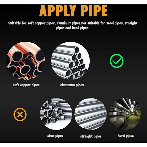 Rörböjare för Koppar/Aluminiumrör - Storlek 2/3, Böjning upp till 180°, Reparation, 6-12 mm (3/8'', 1/2'')