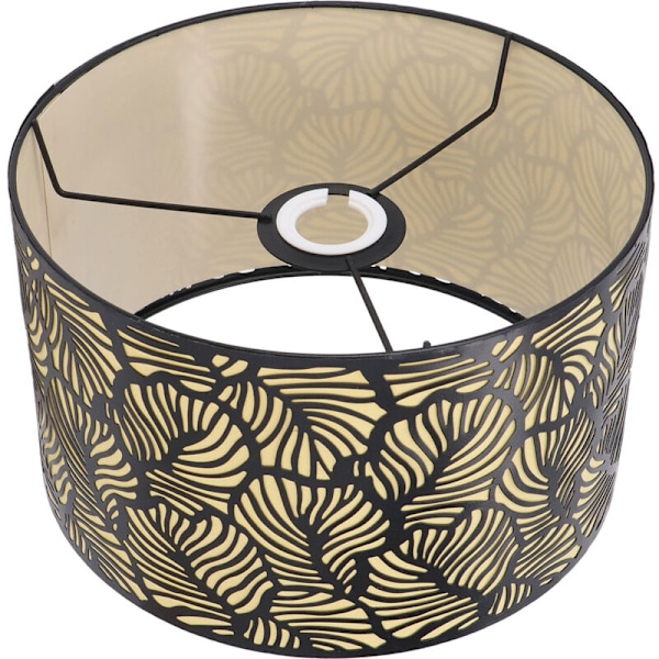 Sort Hul Metal Lampeklokke med Gul Foring, Metal Bordlampe Skærm til E27 E14 Gauge Base