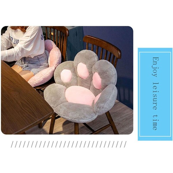 Bekväm Stolsdyna Plush Katt Tass Kudde Lat Soffa Sitsdyna Bekväm Golvkudde Sitsdyna Kudde Present till Flickan (Grå)-80X70cm-Pi