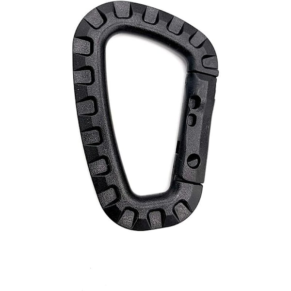 5-pack plastkarabiner - Svart - D-form