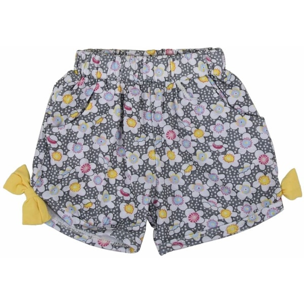 2-pack Spädbarnsflickor Kostym Napp T-shirt Topp + Shorts Kostym Set Gul 80/S