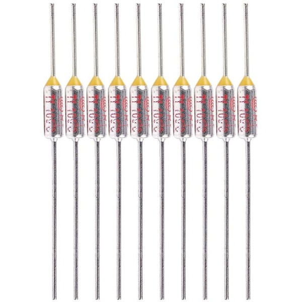 10 st Termiska säkringar Tf Aluminium 100 Grader Celsius 250v 10a