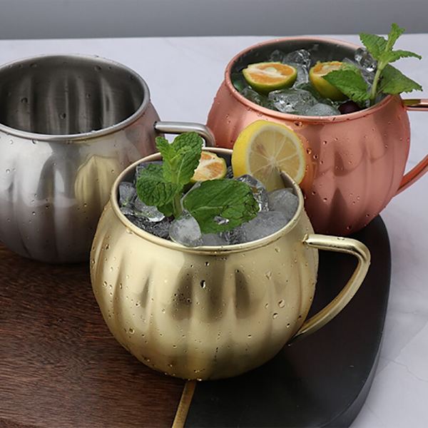 Rustfritt stål kreativ gresskar plating cocktail bar KTV Moskva kopper kopp under -700Ml gull