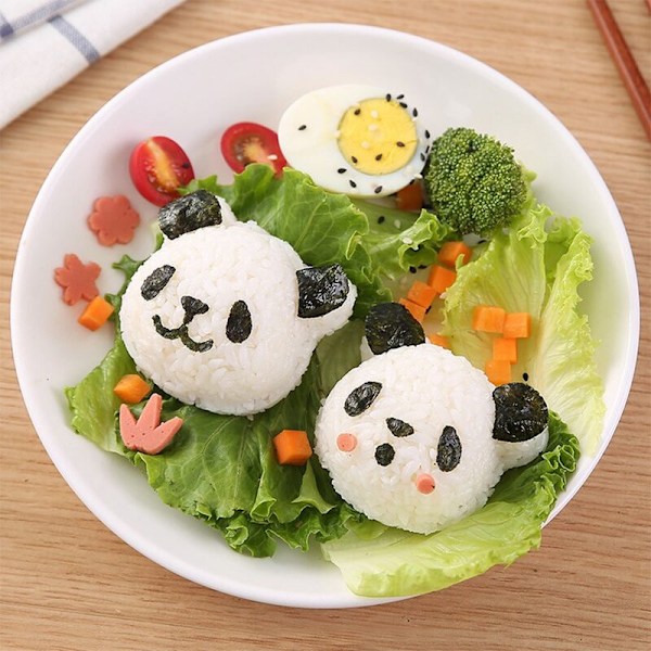 1 sæt søde panda Onigiri Shaper risboldform DIY Sushiform køkkenudstyr Bento-tilbehør til børn