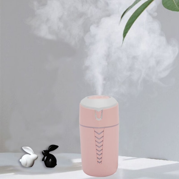 400 ml Luftfukter Essensiell Diffuser for Bil Hjem USB Fogger Mist Maker med LED Nattelys Rosa