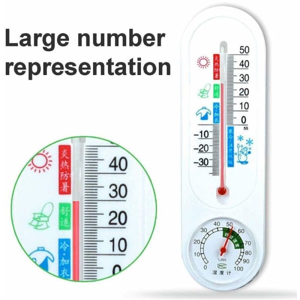 Drivhus Termometer - Høy Nøyaktighet Veggmontert Termometer for Innendørs, Veggmontert Drivhus Temperaturmonitor for Hage Uteplass Drivhus