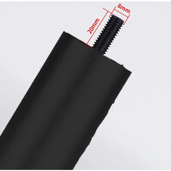 4 stk. Justerbare møbelfødder i aluminiumlegering, runde metalmøbelfødder til bord, sofa, seng, sort (10 cm)