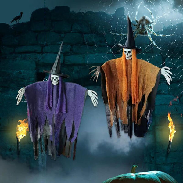 Halloween-ripustushaamu, kauhu-ohjauspyörän luuranko-rekvisiitta Halloween-juhlan ovikoriste, Halloween-koriste kummitustaloon KTV:lle