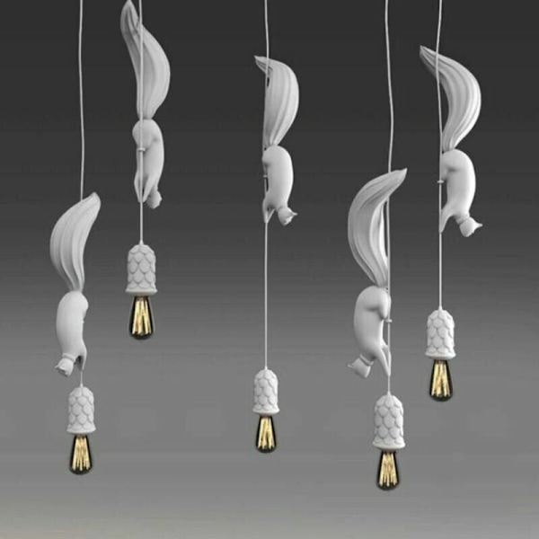 Nordisk Egern Harpiks Moderne LED Hængende Lampe Til Soveværelse Børneværelse Børneværelse Dekoration