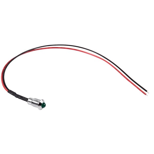 Billede LED-instrumentbrætpanel Driver Advarselslampe Indikatorlampe 8mm 24V Grøn
