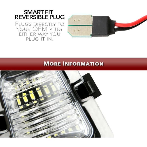 Til 2007-2018 Wrangler Jk Hvid Smd Led Nummerpladelys Hus