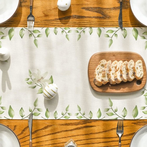 Påskdukar, vår- och sommarlovsdekorationer för köksbord för inomhusdekorationer för hemmafester