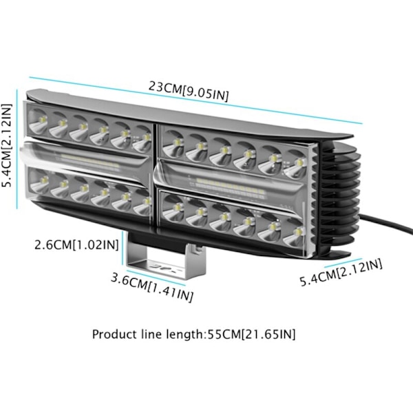 65W Vanntett 24 LED Kjørelys 6500K for Off-Road Trucks SUV UTV ATV Bil Motorsykkel