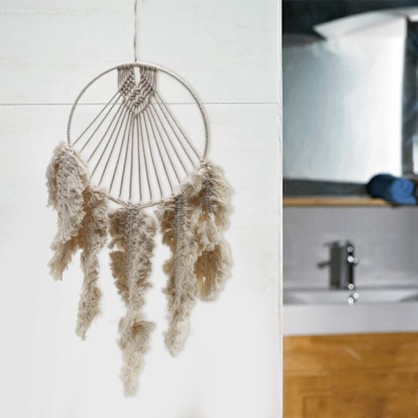 Macrame vægophæng Stor Boho Macrame ophæng Håndvævet vægdekoration Macrame vægdekoration Stor Macrame vægophæng