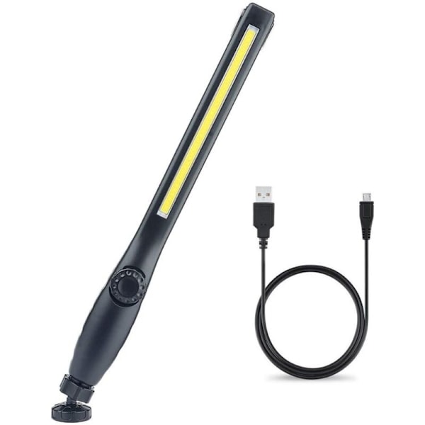 Latautuva LED-työvalo magneetti- ja USB-liitännällä, 360 asteen kierto, Latautuva LED-tarkastuslamppu, Tarkastuslamppu työpajaan, kotiin ja ulkoiluun